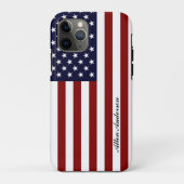 Coques Case-Mate iPhone Drapeau américain Nom personnel ou monogramme (Dos)