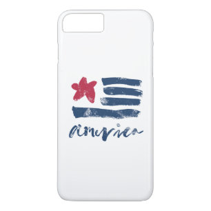 Coque iPhone 7 Plus Drapeau américain Paintstrokes