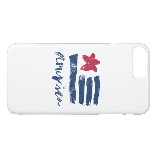 Coques Case-Mate iPhone Drapeau américain Paintstrokes (Dos (Horizontal))