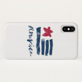 Coques Case-Mate iPhone Drapeau américain Paintstrokes (Dos (Horizontal))