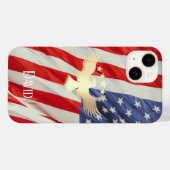 Coques Case-Mate iPhone Drapeau américain patriotique Aigle d'or Nom perso (Verso (horizontal))