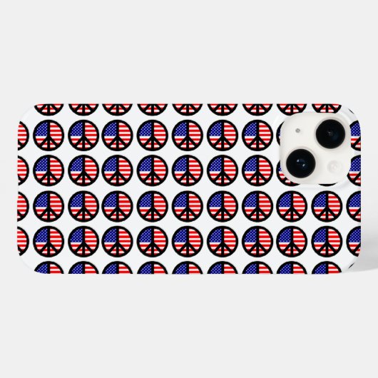 Coques Case-Mate iPhone Drapeau américain patriotique points de signe de p (Verso (horizontal))