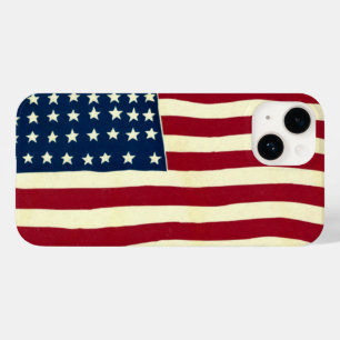 Coque Pour iPhone 14 Drapeau américain patriotique vintage, Quatre juil