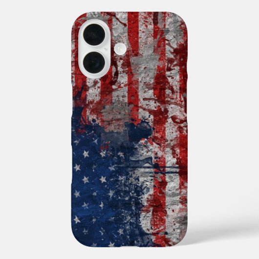 Coques Case-Mate iPhone Drapeau américain peint sur un mur de grunge (Verso)