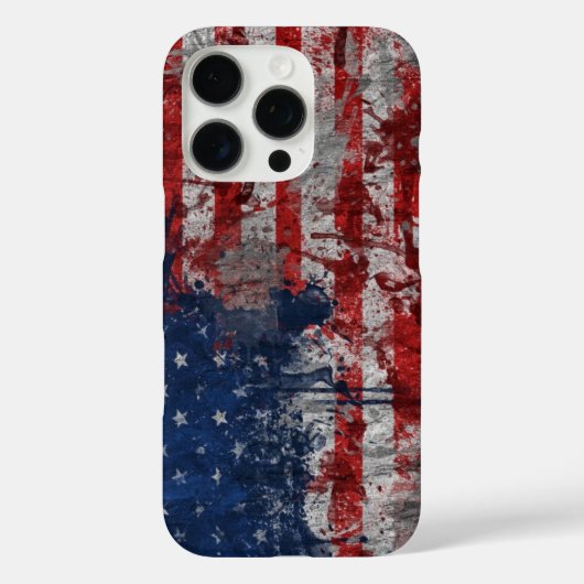 Coques Case-Mate iPhone Drapeau américain peint sur un mur de grunge (Verso)
