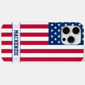 Coques Case-Mate iPhone Drapeau américain personnalisé Stars et bandes (Verso (horizontal))