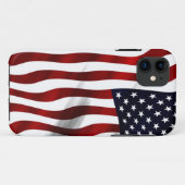 Coques Case-Mate iPhone Drapeau américain qui flotte (Dos (Horizontal))