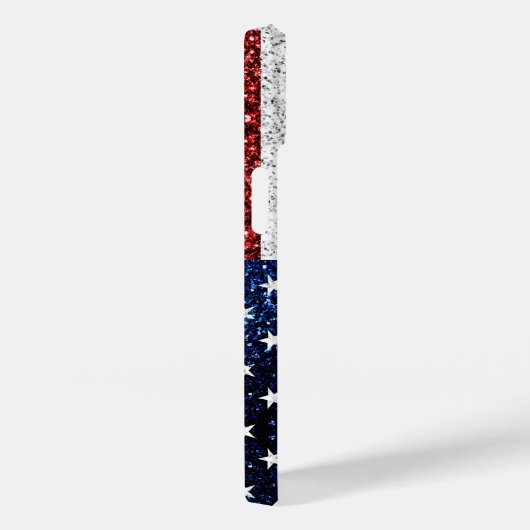 Coques Case-Mate iPhone drapeau américain rouge blanc brillant parties sci (Verso / Droite)