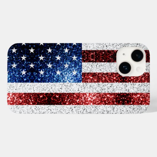 Coques Case-Mate iPhone drapeau américain rouge blanc brillant parties sci (Verso (horizontal))