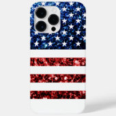 Coques Case-Mate iPhone Drapeau américain rouge brillant faux bling (Verso)