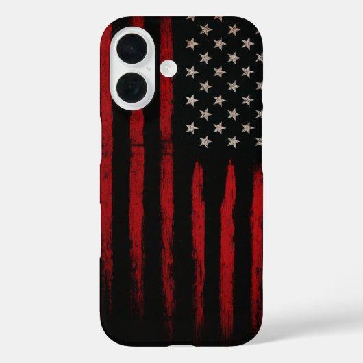 Coques Case-Mate iPhone Drapeau américain rouge et noir (Verso)