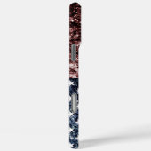 Coques Case-Mate iPhone Drapeau américain rustique bleu faux scintillants (Verso / Droite)