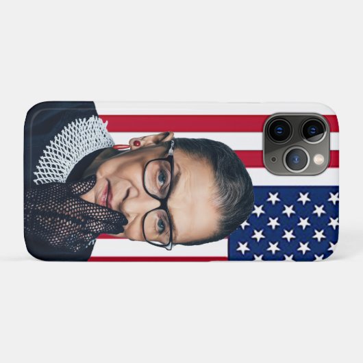 Coques Case-Mate iPhone Drapeau américain Ruth Bader Ginsburg (Dos (Horizontal))