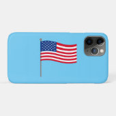 Coques Case-Mate iPhone Drapeau Américain sur Fond Bleu (Dos (Horizontal))