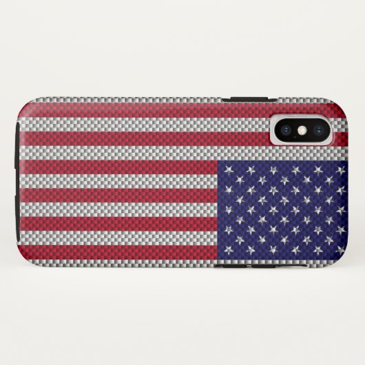 Coques Case-Mate iPhone Drapeau américain sur l'impression de déco en fibr (Dos (Horizontal))