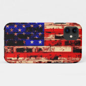 Coques Case-Mate iPhone Drapeau américain sur mur en brique (Dos (Horizontal))