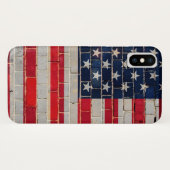 Coques Case-Mate iPhone Drapeau américain sur un mur de briques (Dos (Horizontal))