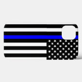 Coques Case-Mate iPhone Drapeau américain Symbole de la Ligne Bleue Mince (Verso (horizontal))