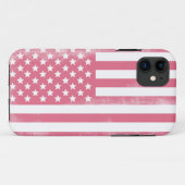 Coques Case-Mate iPhone Drapeau américain tendance rose Grunge (Dos (Horizontal))