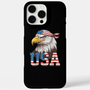 Coques iPhone 16 Pro Max Drapeau américain USA Hommes Femmes Enfants Aigle