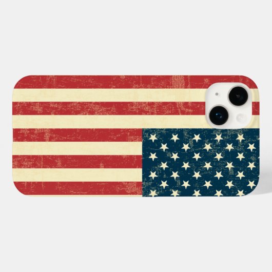 Coques Case-Mate iPhone Drapeau américain vieilli (Verso (horizontal))
