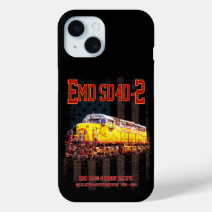 Coque Pour iPhone 15 Drapeau américain vintage EMD SD40-2 Locomotive di
