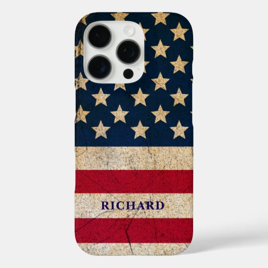 Coques Case-Mate iPhone Drapeau américain vintage grunge (Verso)