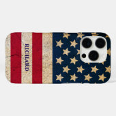 Coques Case-Mate iPhone Drapeau américain vintage grunge (Verso (horizontal))