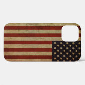 Coques Case-Mate iPhone Drapeau américain vintage Grunge (Verso (horizontal))