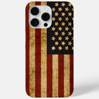 Coque iPhone 15 Pro Max Drapeau américain vintage Grunge Patriotique