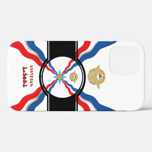 Coques Case-Mate iPhone Drapeau assyrien (Verso (horizontal))