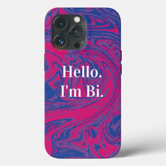 Coques Case-Mate iPhone Drapeau Bisexuel Personnalisable Marbré Abstrait (Verso)