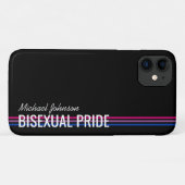 Coques Case-Mate iPhone Drapeau Bisexuel personnalisé Bandes de couleur No (Dos (Horizontal))