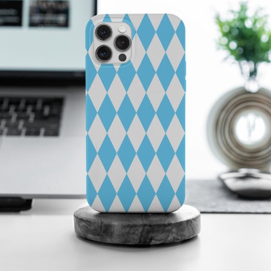 Coques Case-Mate iPhone Drapeau bleu et blanc Bavière Rhombus Motif