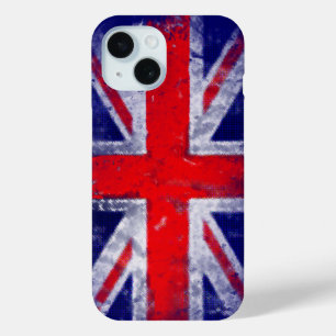 Coque Pour iPhone 15 drapeau bleu et rouge d'Angleterre