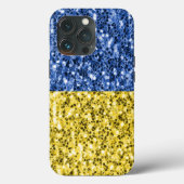 Coques Case-Mate iPhone Drapeau bleu jaune Ukraine parties scintillant fau (Verso)