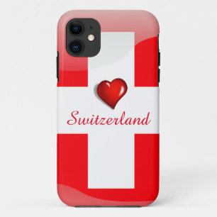 Coque iPhone 11 Drapeau brillant suisse