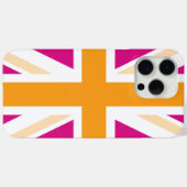 Coques Case-Mate iPhone Drapeau britannique rose et orange (Verso (horizontal))
