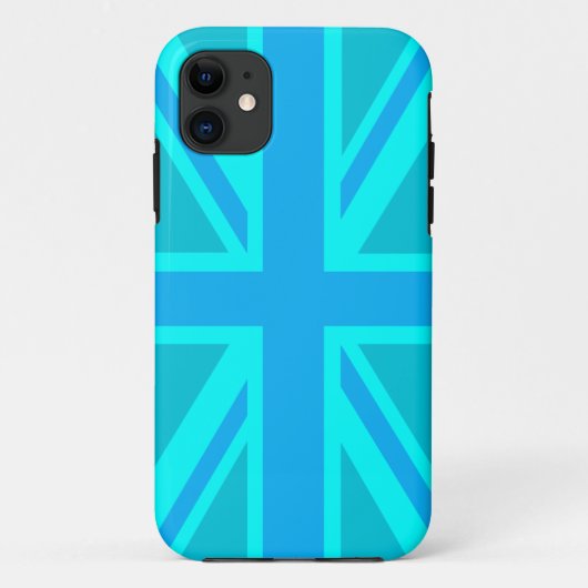 Coques Case-Mate iPhone Drapeau britannique Turquoise Union Jack (Dos)