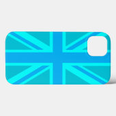 Coques Case-Mate iPhone Drapeau britannique Turquoise Union Jack (Verso (horizontal))