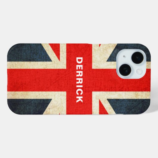 Coques Case-Mate iPhone Drapeau britannique Typographie Gras Nom Personnal (Verso (horizontal))