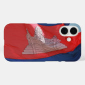 Coques Case-Mate iPhone drapeau cambodgien (Verso (horizontal))