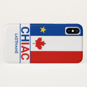 Coques Case-Mate iPhone Drapeau canadien acadien Chiac Personnaliser (Dos (Horizontal))
