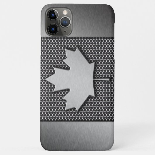 Coques Case-Mate iPhone Drapeau canadien en métal brossé (Dos)