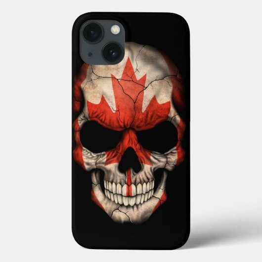 Coques Case-Mate iPhone Drapeau canadien en noir (Verso)