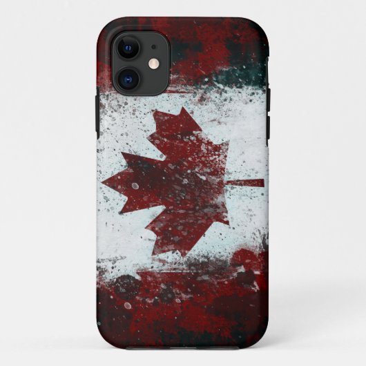 Coques Case-Mate iPhone Drapeau canadien peint (Dos)