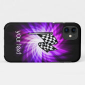 Coques Case-Mate iPhone Drapeau checkered; purple (Dos (Horizontal))