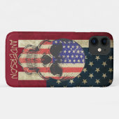 Coques Case-Mate iPhone Drapeau crâne américain personnalisé (Dos (Horizontal))