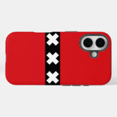 Coques Case-Mate iPhone Drapeau d'Amsterdam, Pays-Bas (Verso (horizontal))