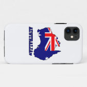 Coques Case-Mate iPhone Drapeau dans la carte de l'Australie (Dos (Horizontal))